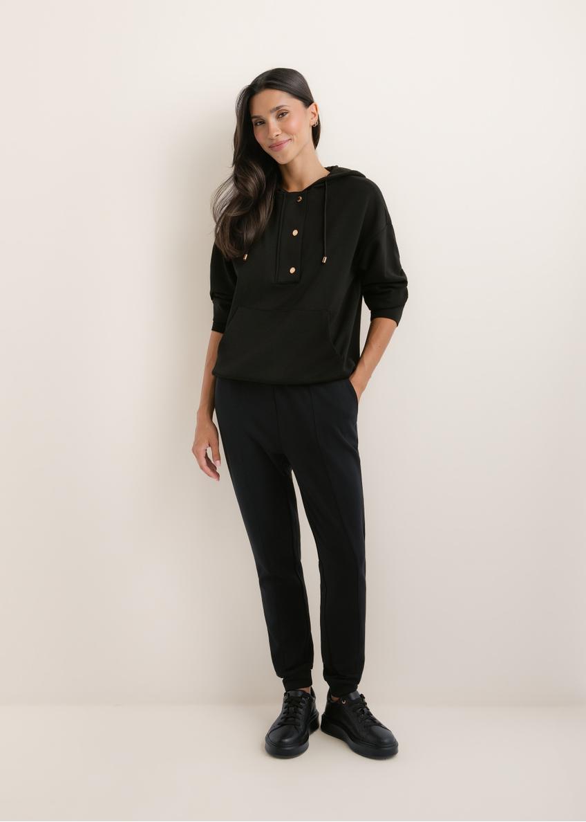 Czarna bluza damska z kapturem BLZDT-0111A-99(W26)