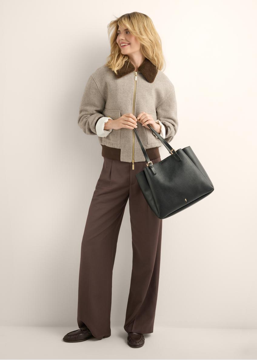 Czarna damska torebka typu shopper TOREC-1344-9I(Z26)