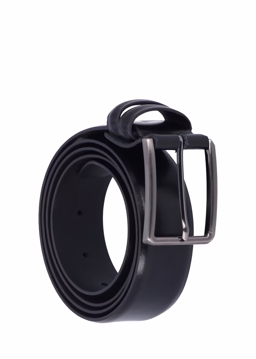 Czarny skórzany pasek męski PASMS-0284-99(Z26)