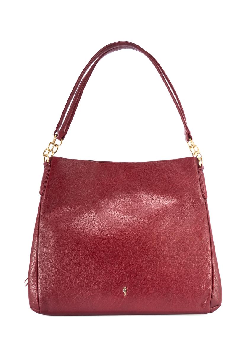 Ciemnoczerwona skórzana damska torebka shopper TORES-0636D-4C(W26)
