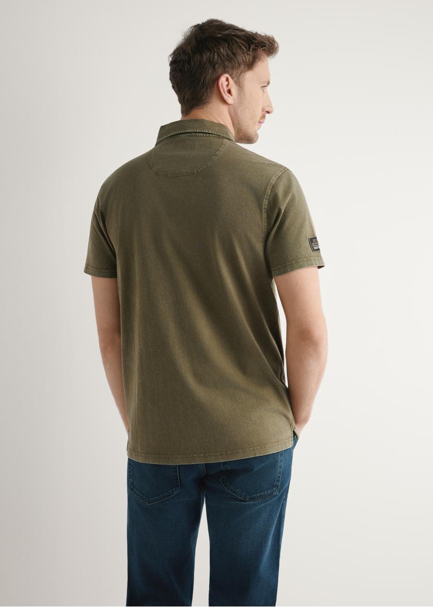 Koszulka polo męska w kolorze khaki POLMT-0083-8D(W26)
