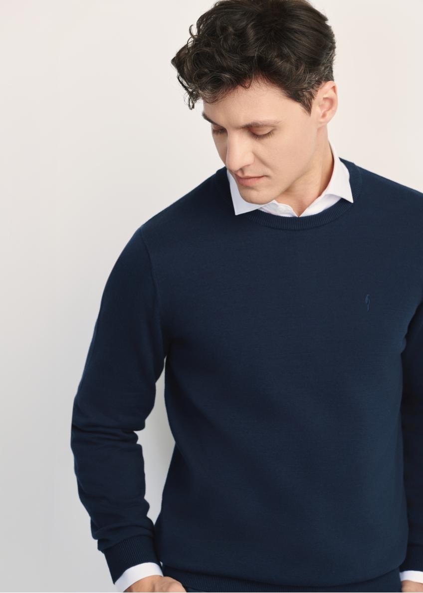 Granatowy sweter męski basic SWEMT-0114A-69(Z25)