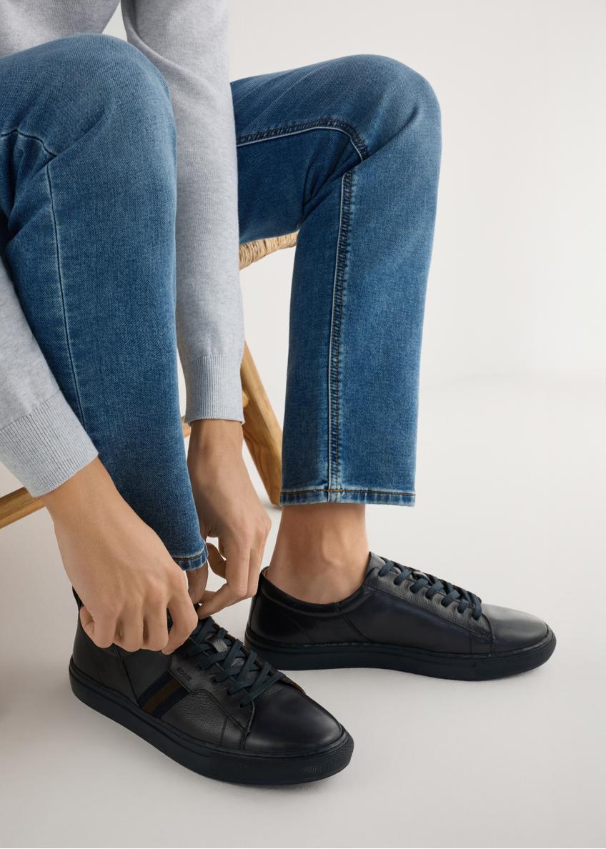 Granatowe skórzane buty męskie BUTYM-0430A-7E(W26)