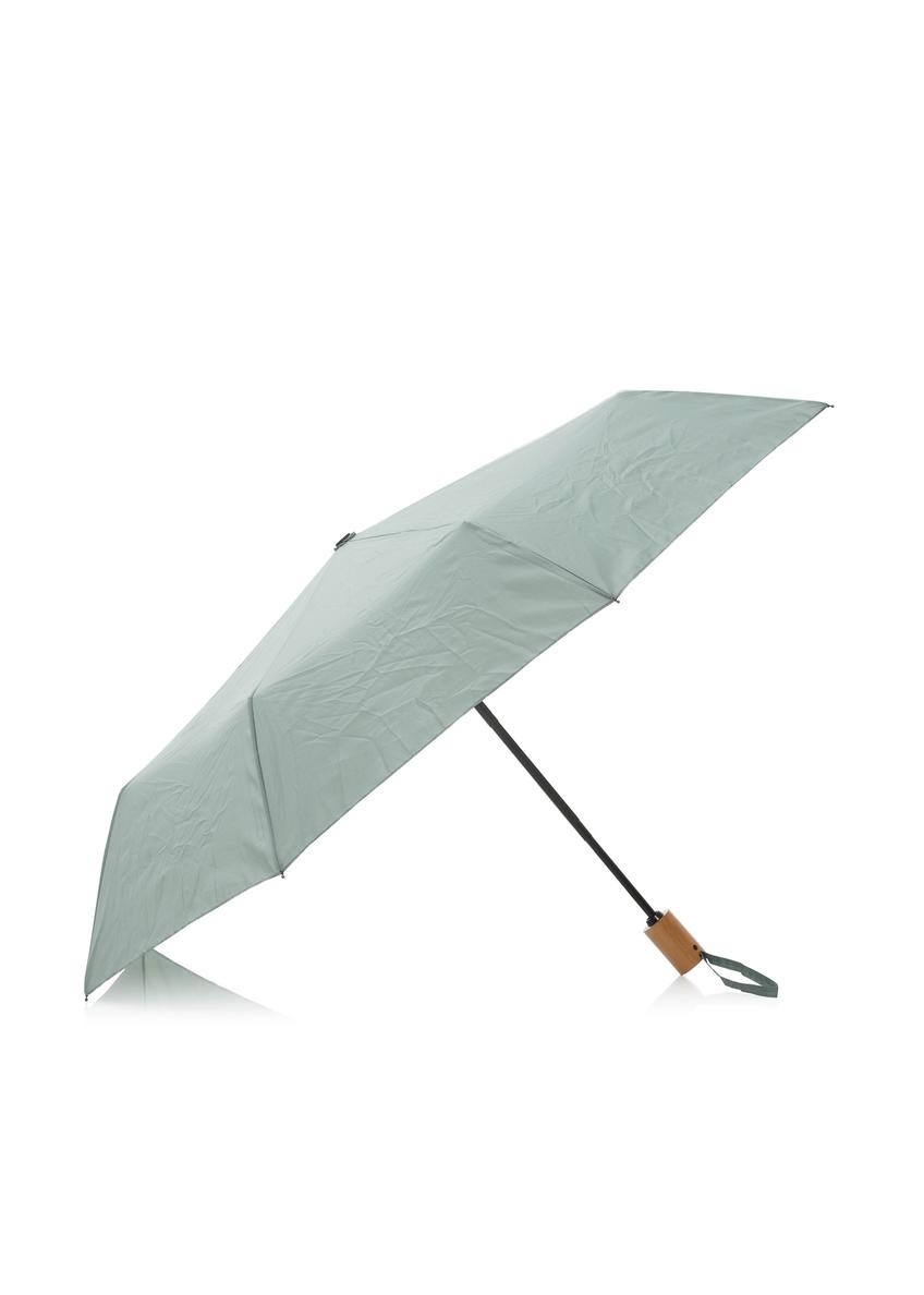 Składany parasol damski w kolorze miętowym PARSD-0034-53(W25), widok rozłożonego produktu na białym tle.