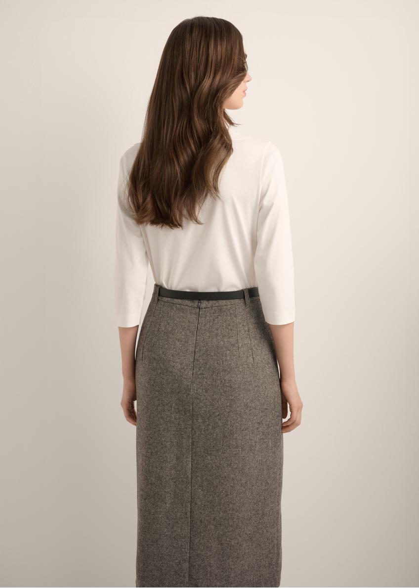 Kremowa bawełniana bluzka z dekoltem V-neck BLUDT-0210-0B(Z26)