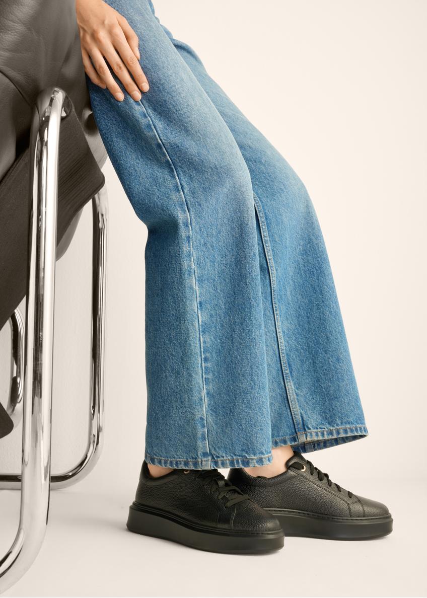 Skórzane buty damskie w kolorze czarnym BUTYD-1284-9I(Z26)