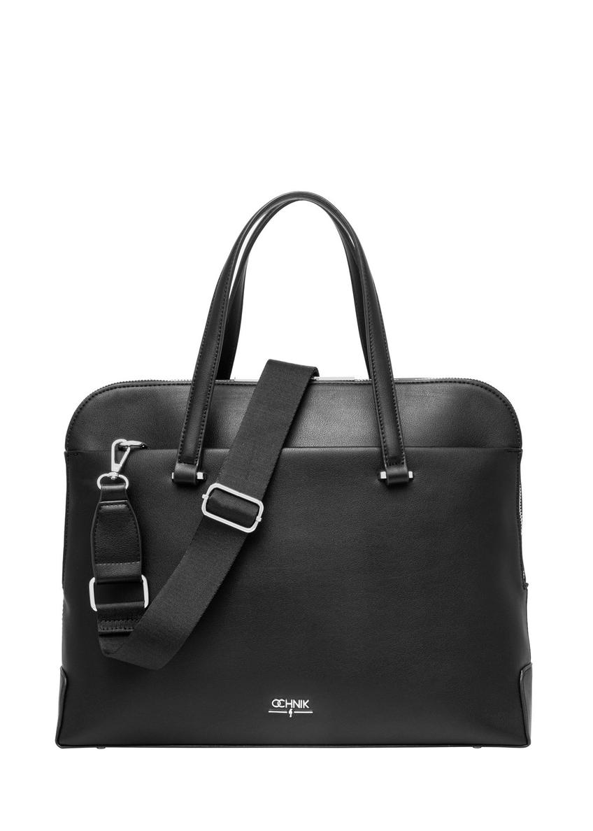 Czarna torba damska TOREC-1320-99(Z26) - widok produktu z przodu, na białym tle. 