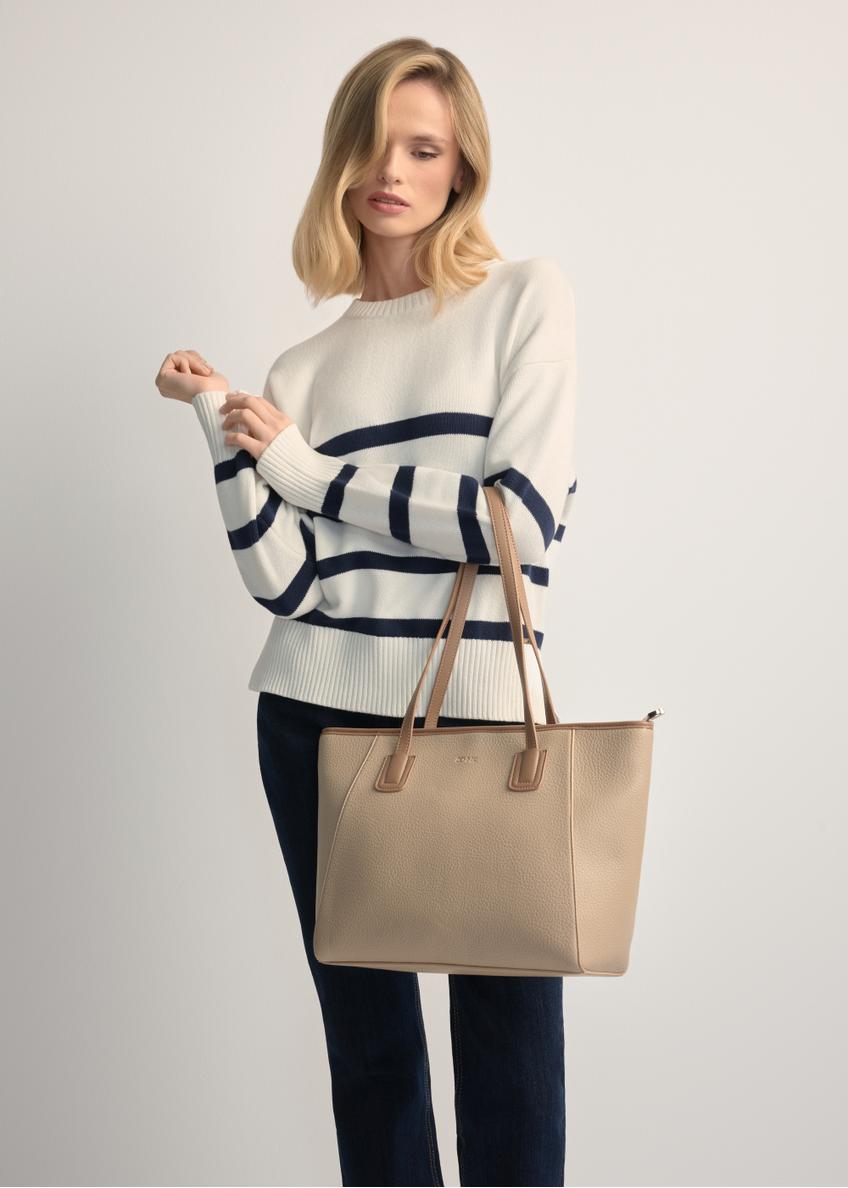 Beżowa shopperka damska TOREC-1162-1D(W26)