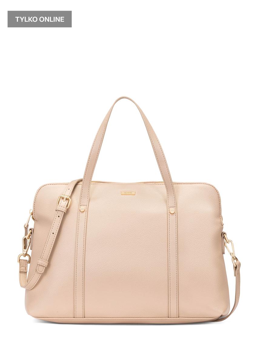 Beżowa elegancka torba damska TOREC-1017-81(W25)-08