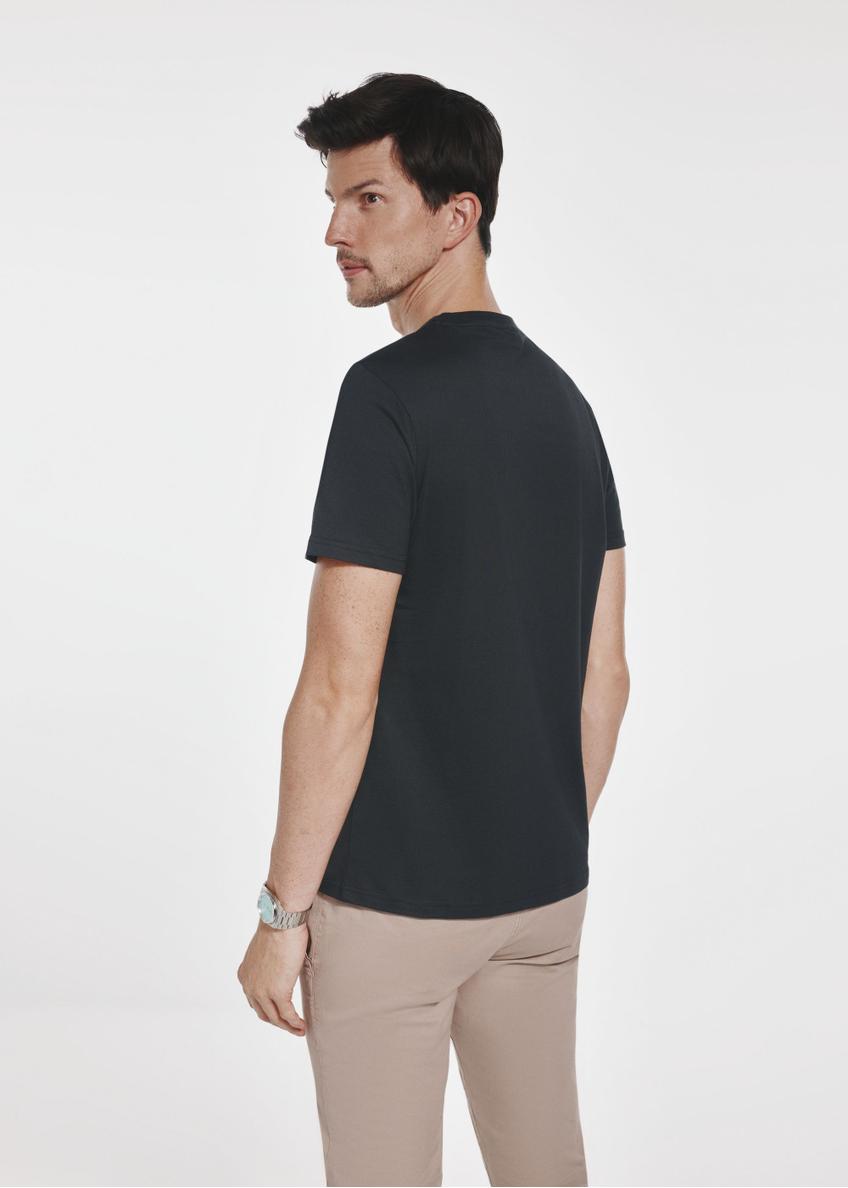 Czarny bawełniany t-shirt męski TSHMT-0108-99(W25)