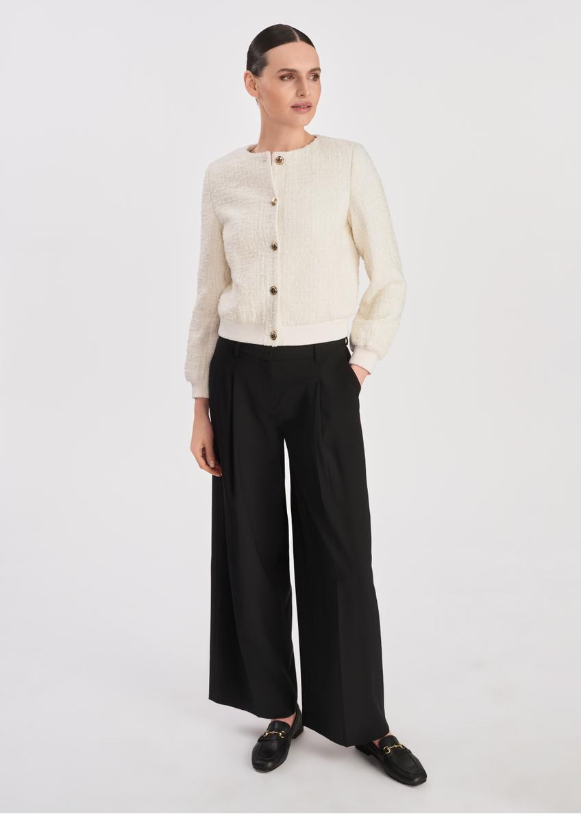 Kremowa krótka bluza damska BLZDT-0110-12(W25)