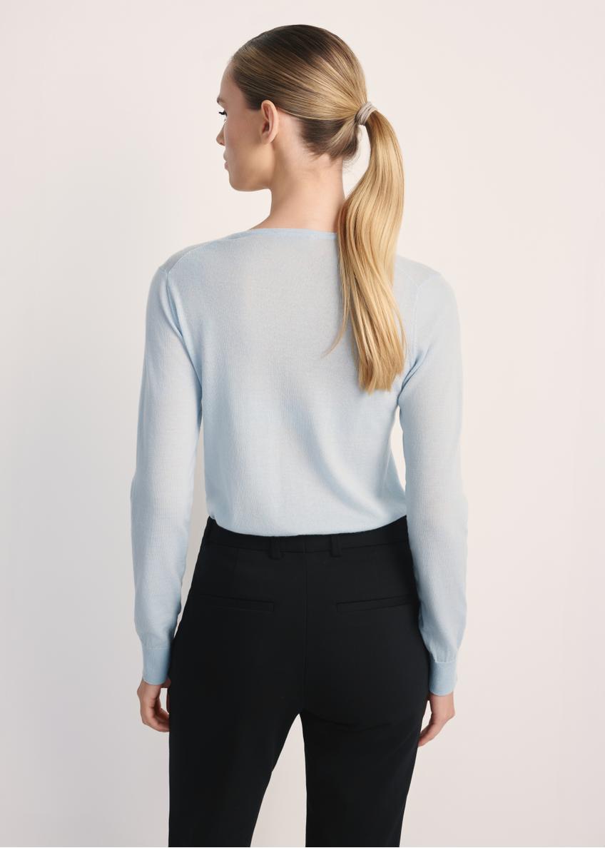 Błękitny sweter damski z wełny SWEDT-0250-62(Z25)
