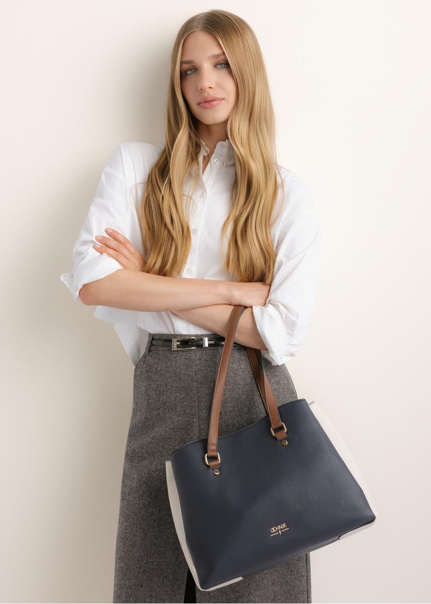 Granatowa torebka shopper damska TOREC-1260-7E(Z26)