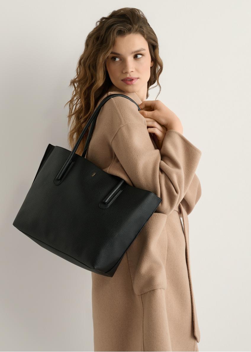 Czarna torebka shopper damska TOREC-0938-99(W26)