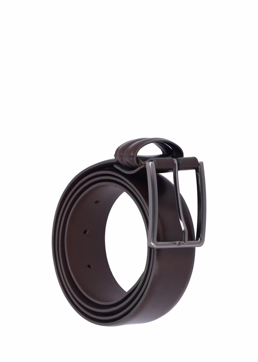 Brązowy skórzany pasek męski PASMS-0284-1I(Z26)