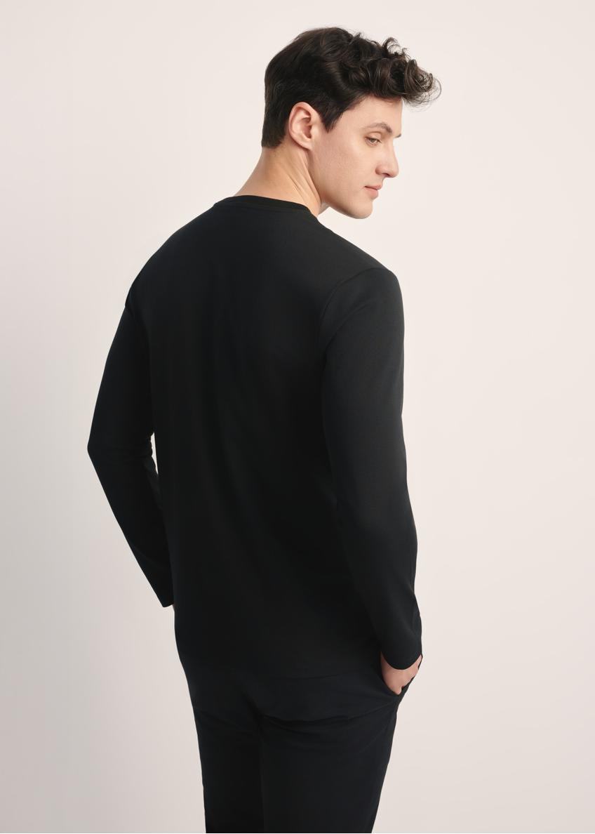 Czarny longsleeve męski LSLMT-0008-99(Z25)