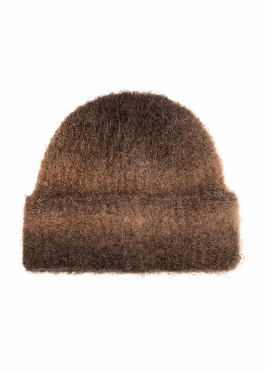 Brązowa czapka damska z wełną CZADT-0222-1L(Z26)