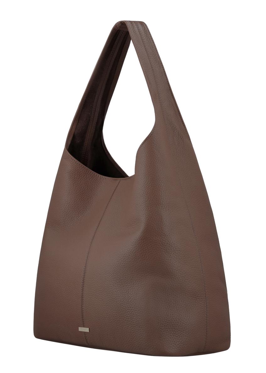 Brązowa skórzana torebka shopper TORES-1372-1K(Z26)