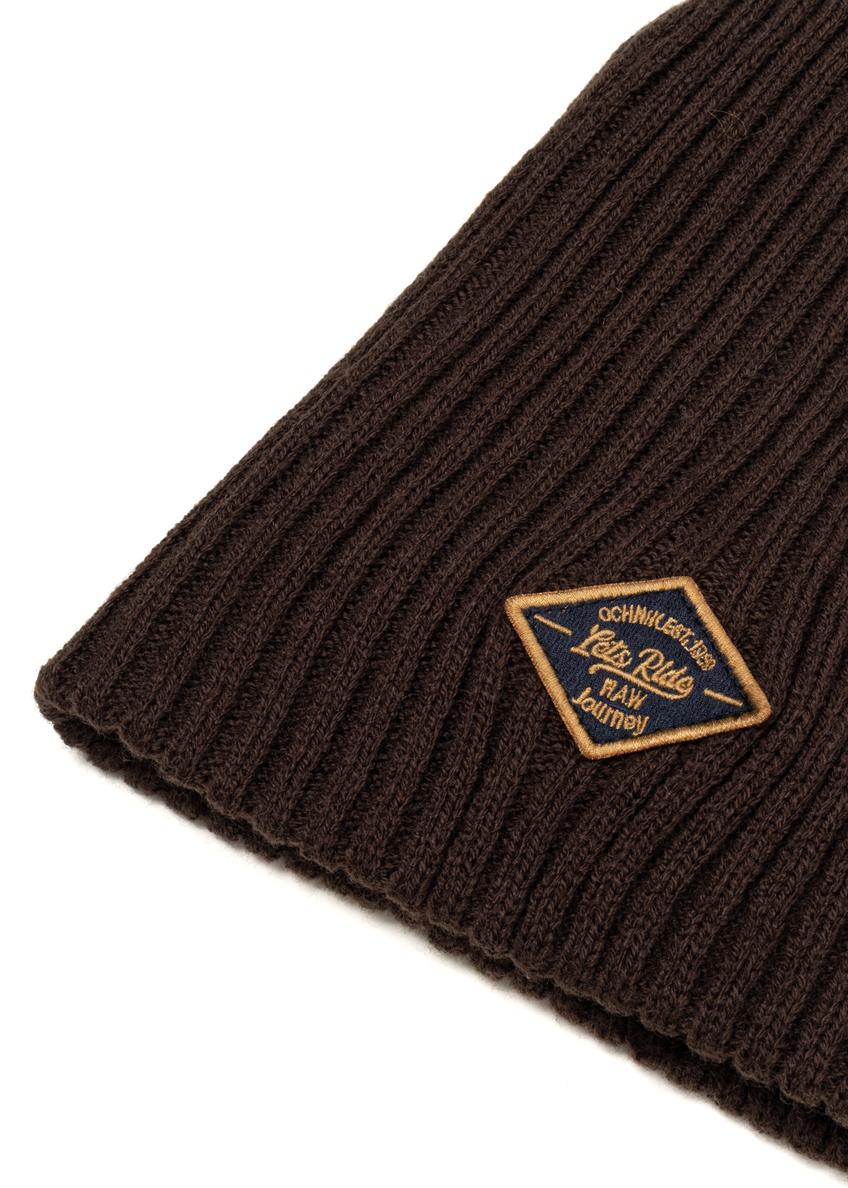 Brązowa czapka zimowa męska CZAMT-0011-1I(Z26)
