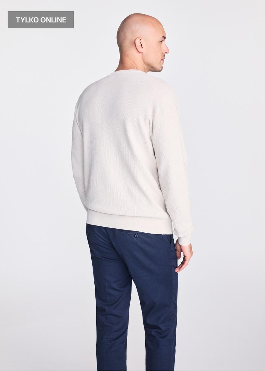Beżowy bawełniany sweter męski SWEMT-0163-81(W25)