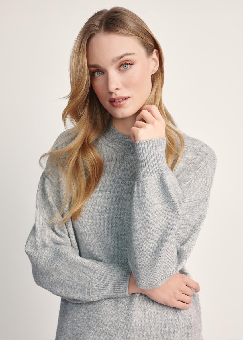 Szara sukienka swetrowa SUKDT-0204-91(Z25)