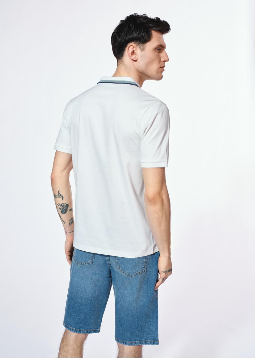 Biała koszulka polo z bawełny POLMT-0080-11(W25)