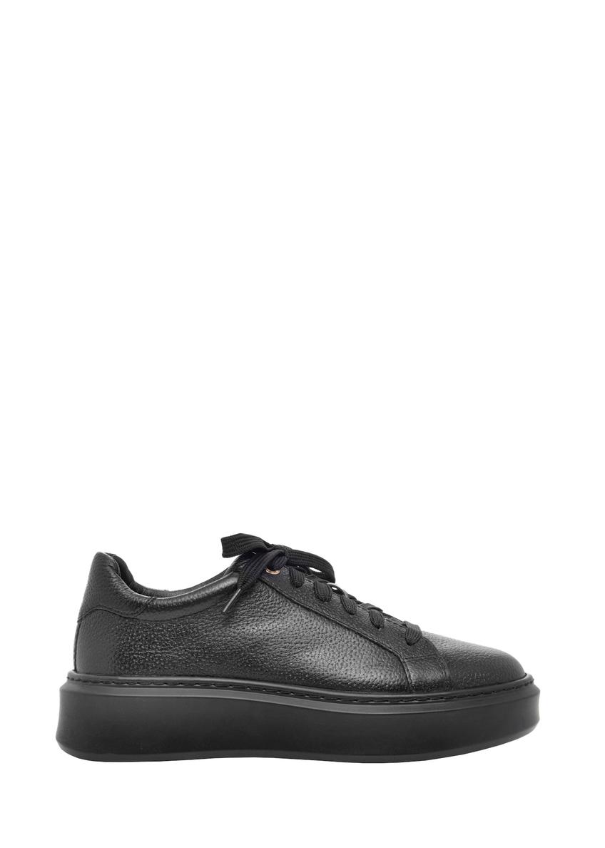 Skórzane buty damskie w kolorze czarnym BUTYD-1284-9I(Z26), widok produktu z boku na białym tle.