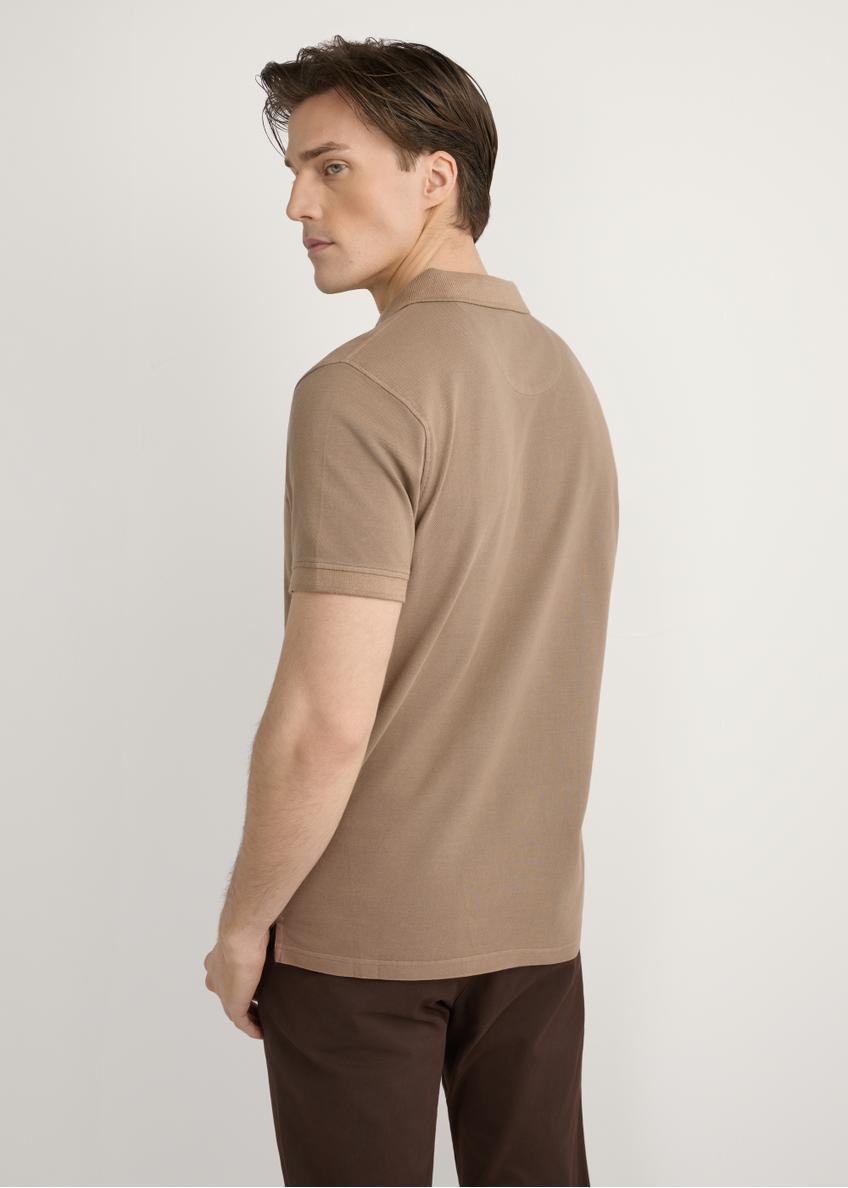 Męska koszulka polo w kolorze camelu POLMT-0055A-1D(W26)