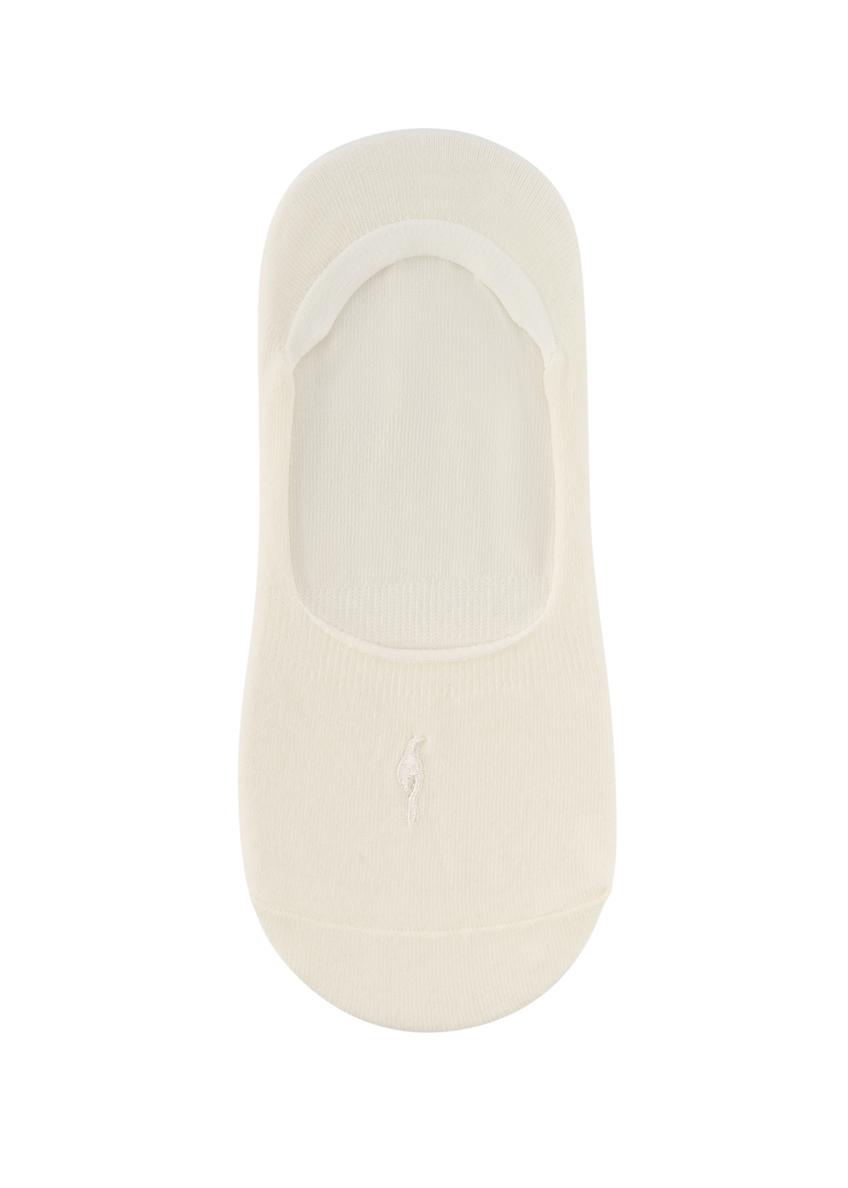 Kremowe stopki damskie SKADT-0052B-0B(W26), widok produktu z przodu na białym tle.