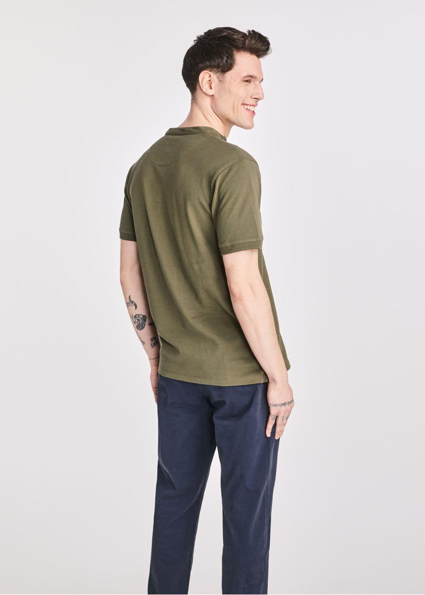 Koszulka polo męska w kolorze khaki POLMT-0061-55(W25)