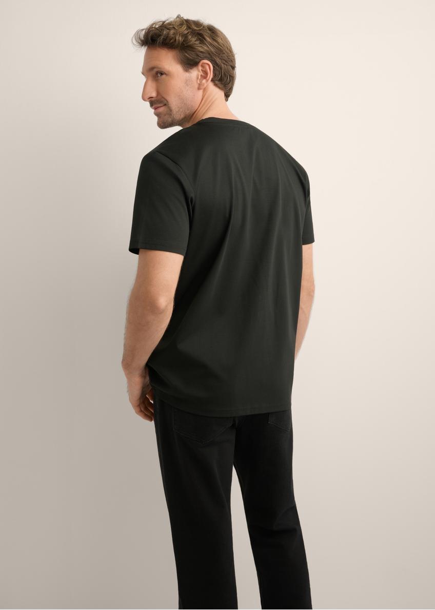 Czarny t-shirt męski z bawełny merceryzowanej TSHMT-0156-99(Z26)