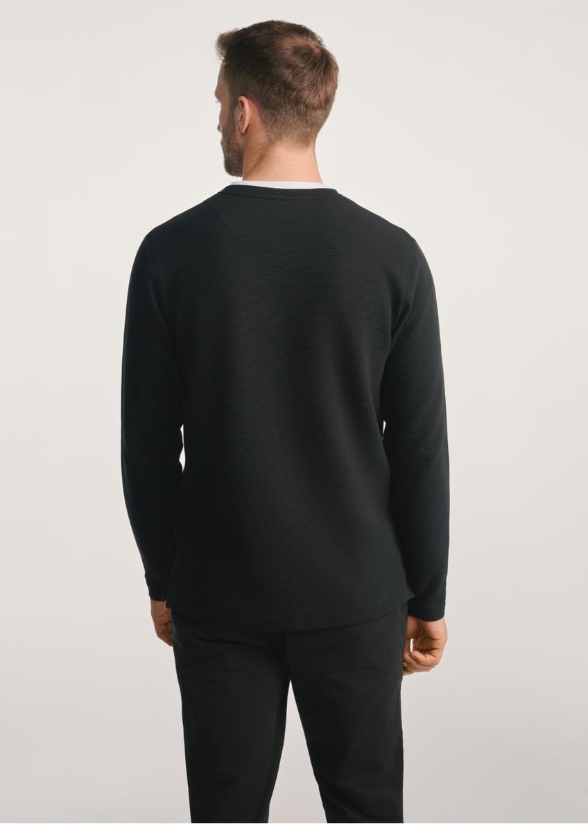 Czarny longsleeve męski LSLMT-0007-99(Z25)