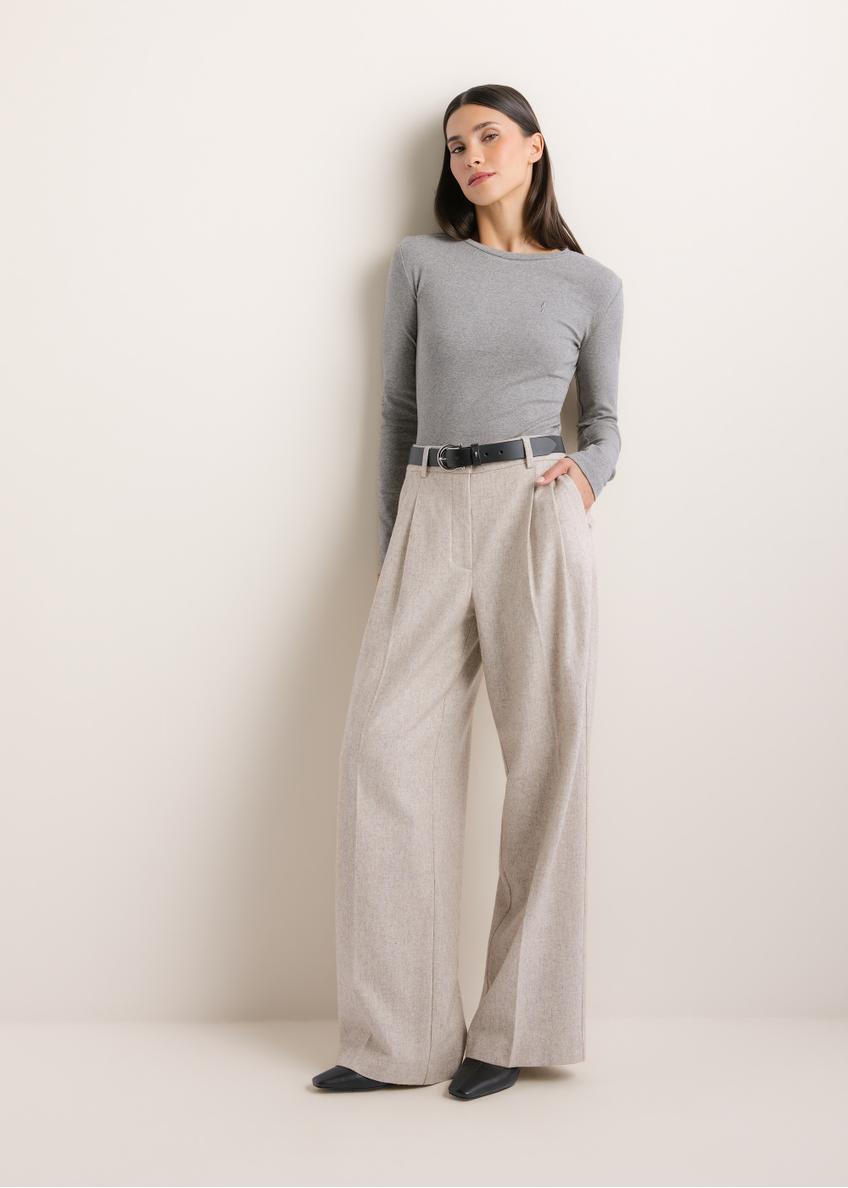 Szary bawełniany longsleeve damski LSLDT-0061-9B(Z26)