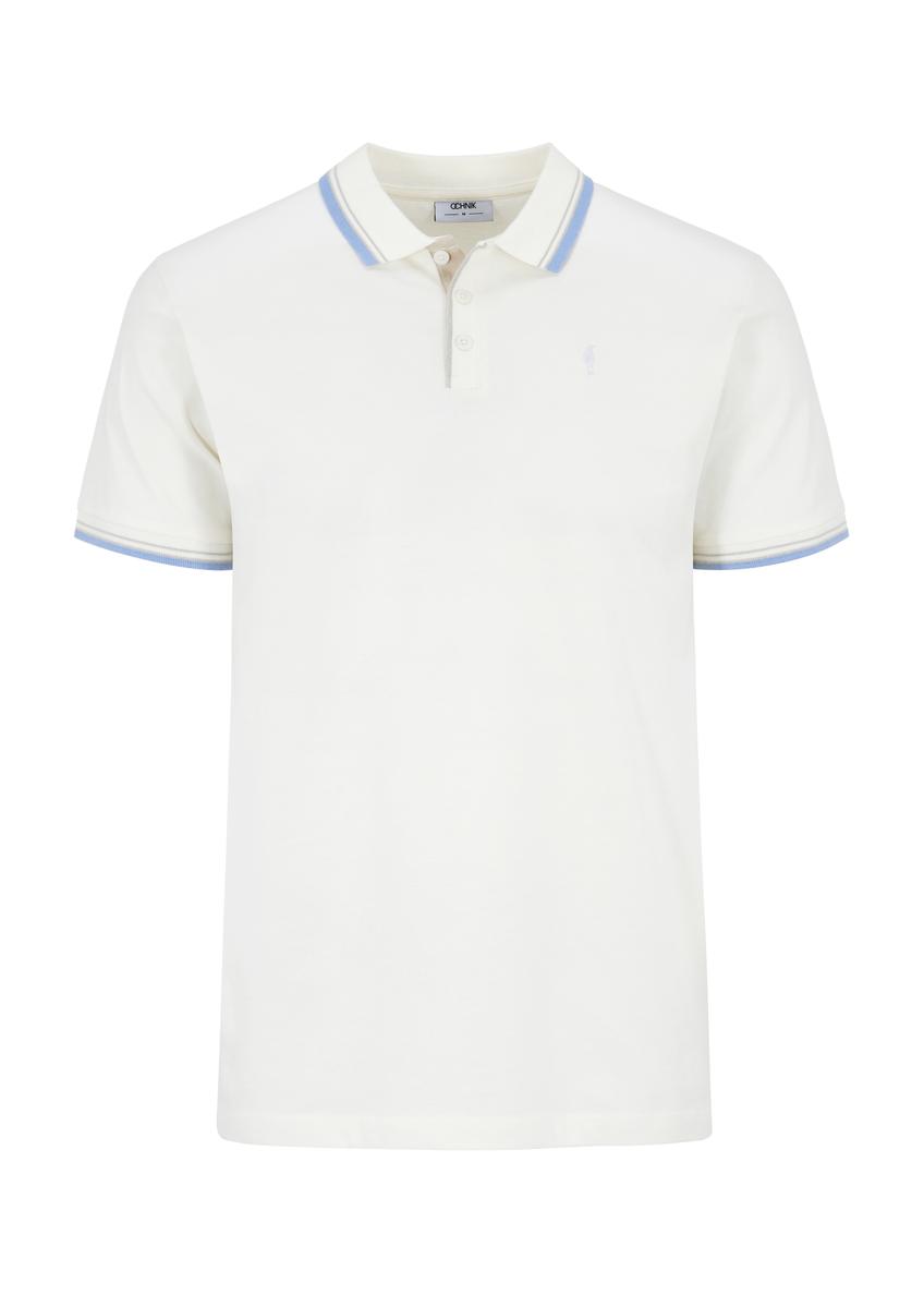Biała koszulka polo męska POLMT-0069-11(W24)-04