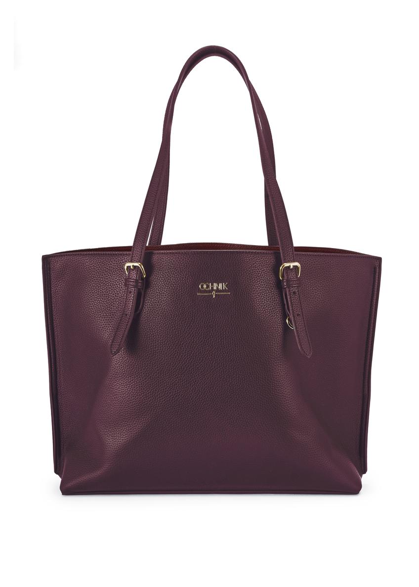 Bordowa duża torba shopper TOREC-1088-49(Z25)