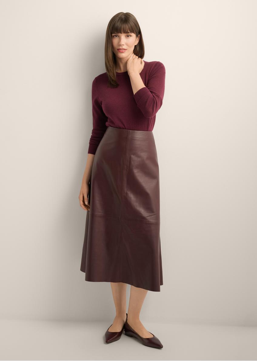 Wełniany sweter w kolorze bordowym SWEDT-0267-4D(Z26)