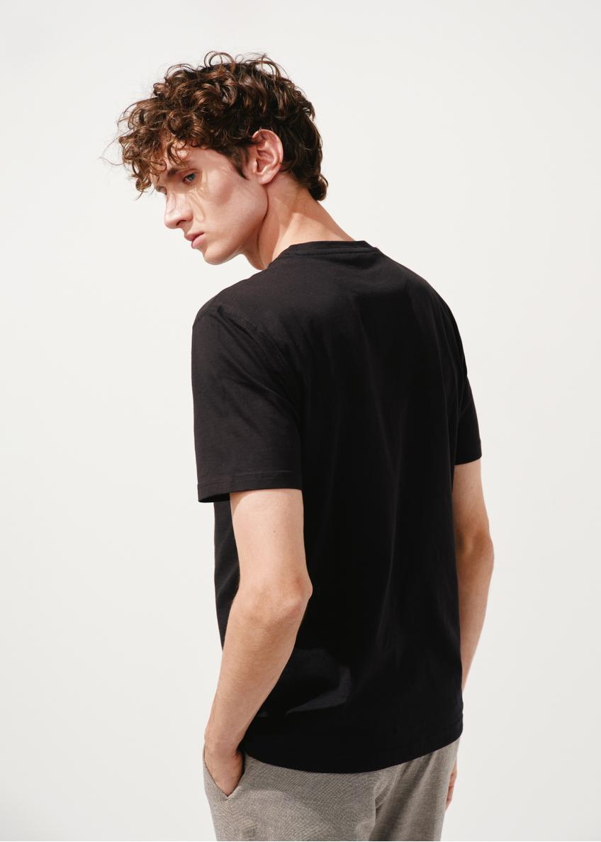 Czarny basic T-shirt męski z logo marki OCHNIK TSHMT-0102-99(W24)