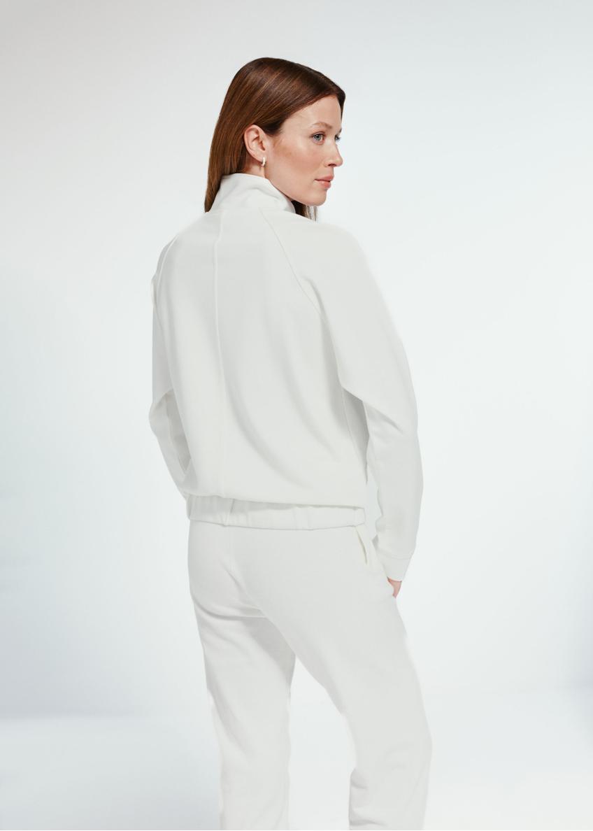 Kremowa bluza damska ze stójką BLZDT-0106-12(Z24)