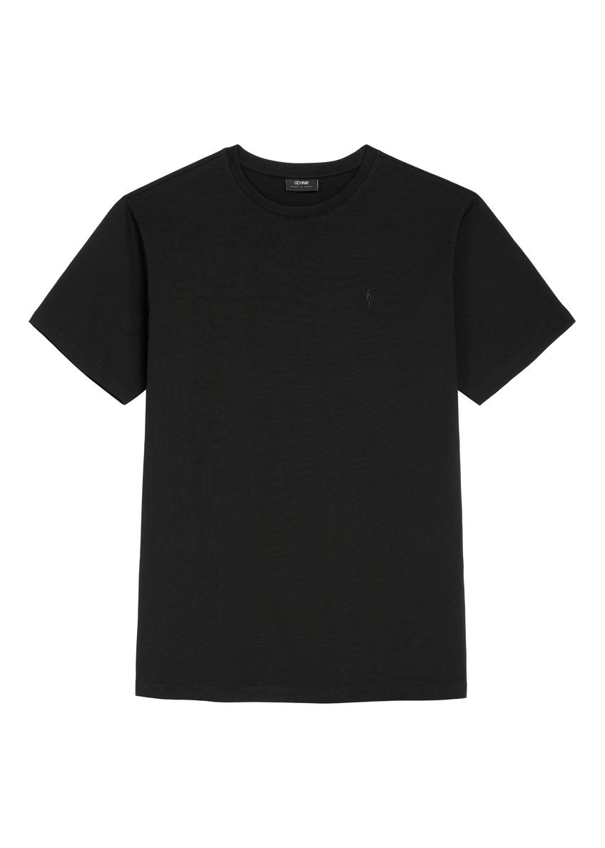 Czarny bawełniany T-shirt męski TSHMT-0120-99(Z26)