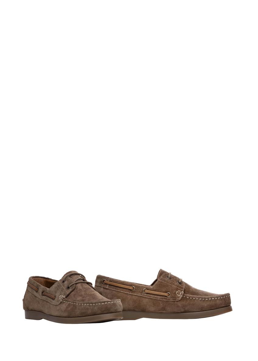 Skórzane buty męskie w kolorze chłodnego beżu BUTYM-0540-1K(W26)