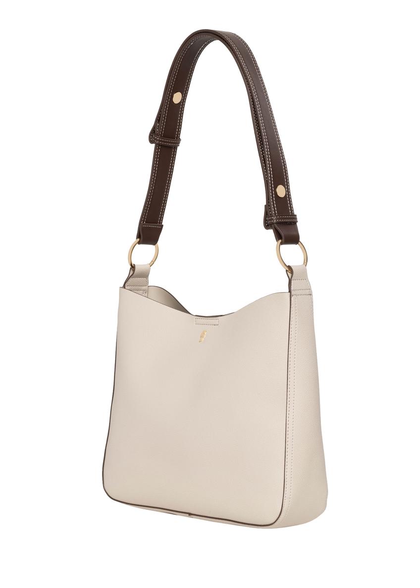 Torebka damska hobo w kolorze ecru TOREC-1257-0B(Z26)