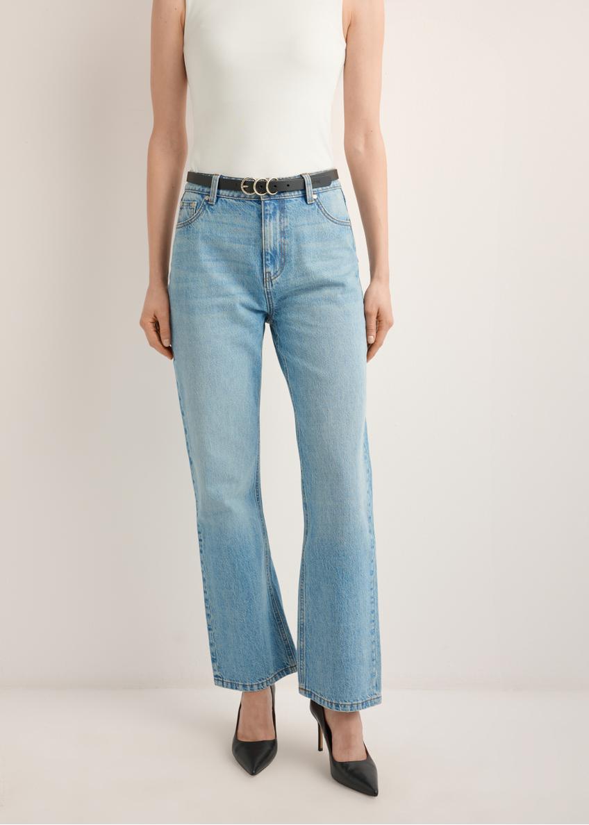 Niebieskie jeansowe spodnie damskie JEADT-0016-7A(Z26)