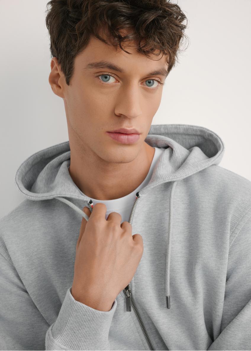 Szara bluza męska z kapturem BLZMT-0079-9A(W26)