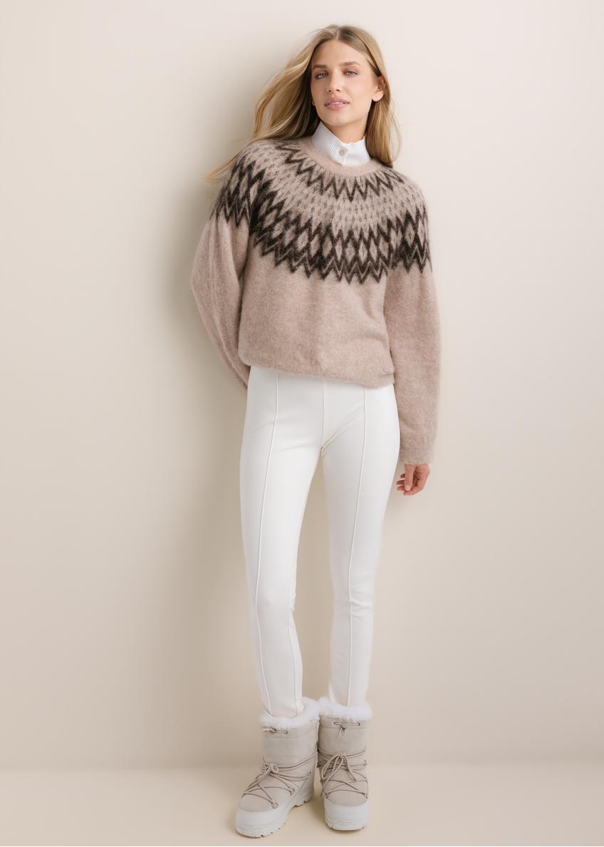 Sweter damski w kolorze chłodnego beżu z wełną SWEDT-0284-1J(Z26)