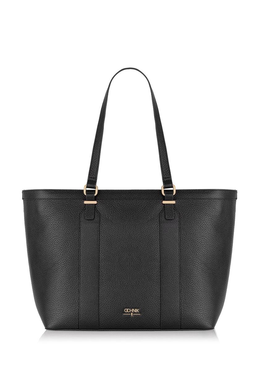 Czarna skórzana torebka damska shopper TORES-1038-99(Z24)-08