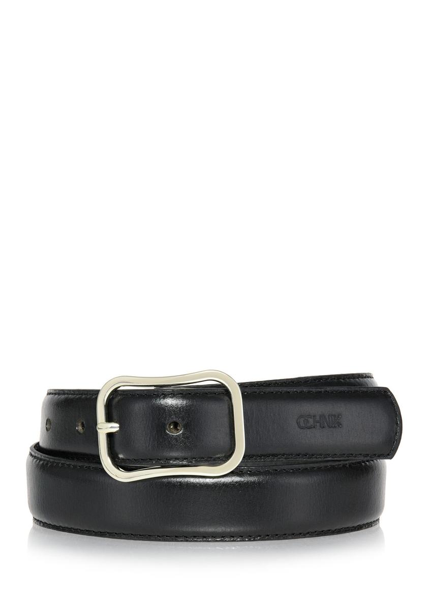 Czarny skórzany pasek damski PASDS-0317-99(Z24)