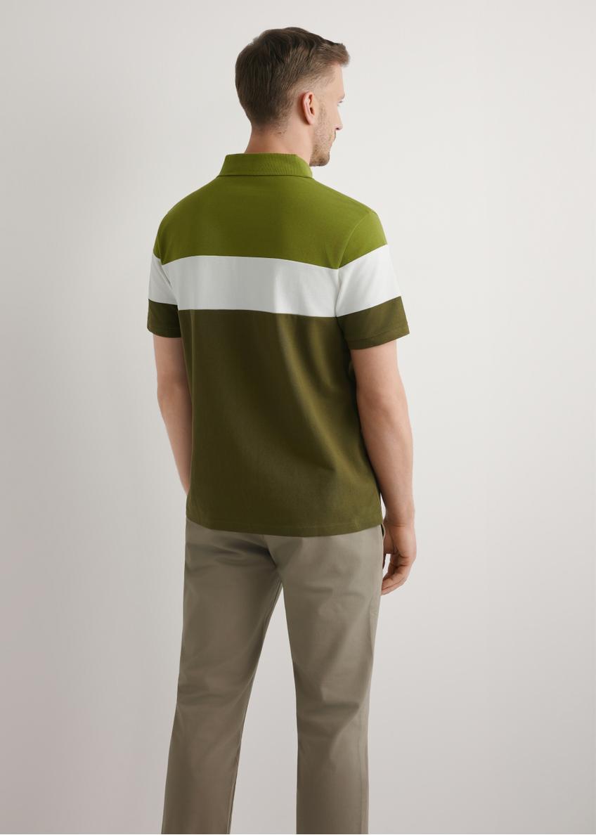 Zielona bawełniana koszulka polo męska POLMT-0087-8E(W26)
