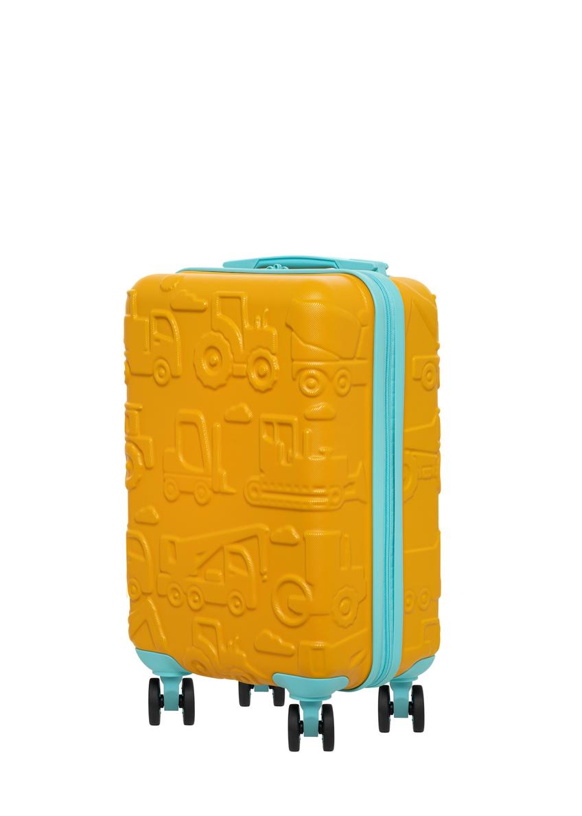 Mała walizka w kolorze pomarańczowym na kółkach WALAB-0087-3B-18(W26)