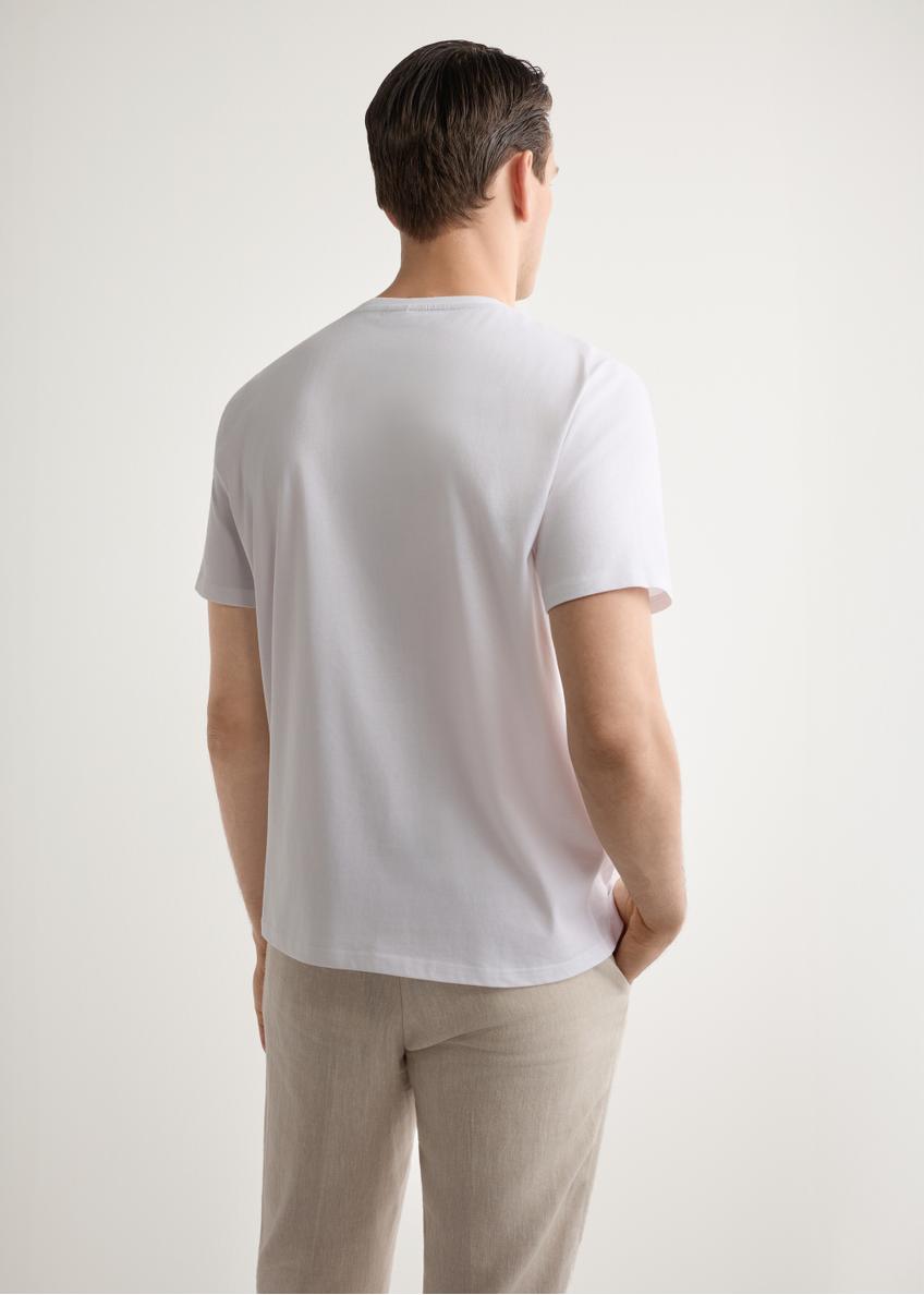 Biały T-shirt męski z nadrukiem TSHMT-0151-0B(W26)
