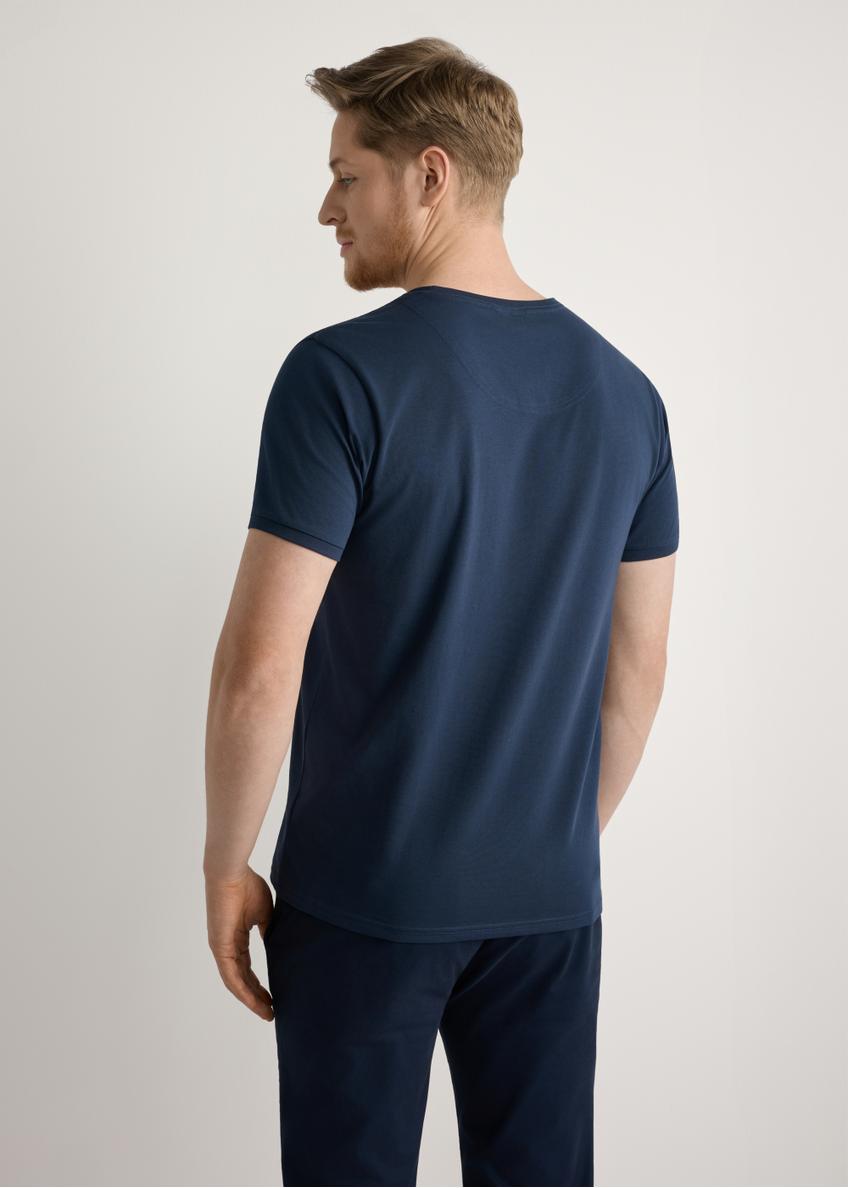 Granatowy bawełniany T-shirt męski TSHMT-0088-7E(W26)